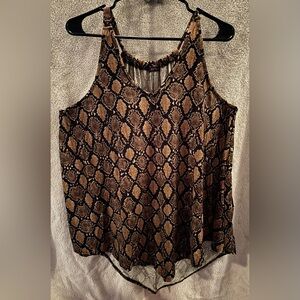 First Love Brown and Black Snake Print Tank Top 2X